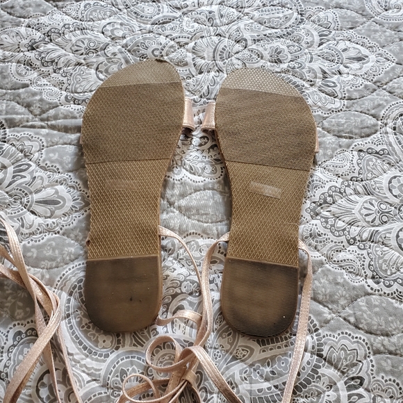 Dream Paris lace up flat sandals rose color - Picture 6 of 7